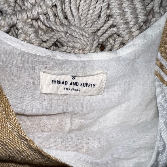 Thread & Supply | Linen Striped Tie Waist Dress - Picture 4 of 6